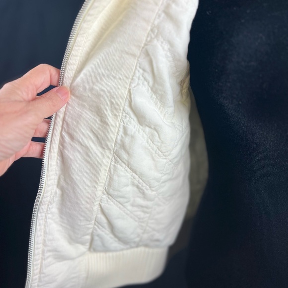 LOFT Cream Corduroy Hooded Vest w Detachable Faux Fur Trim | Size Small - Picture 8 of 9